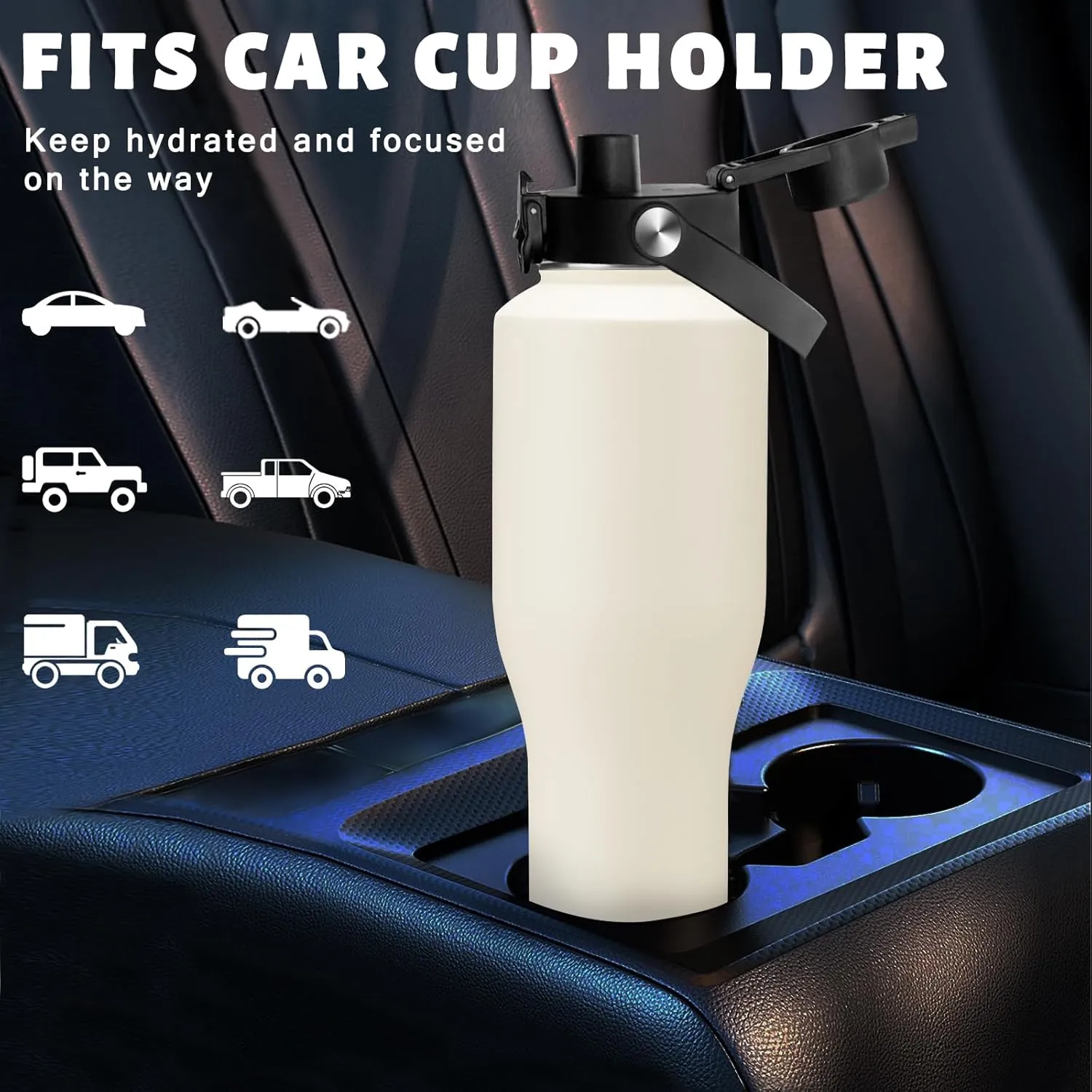 40 oz Insulated Tumbler with Paracord Handle s - Metal Water Bottle with Straw & Pop-up Chug Lid, Carrying Case, Skinny Leak-proof Stainless Steel Tumbler Coffee Cup Fits in Car Cup Holder