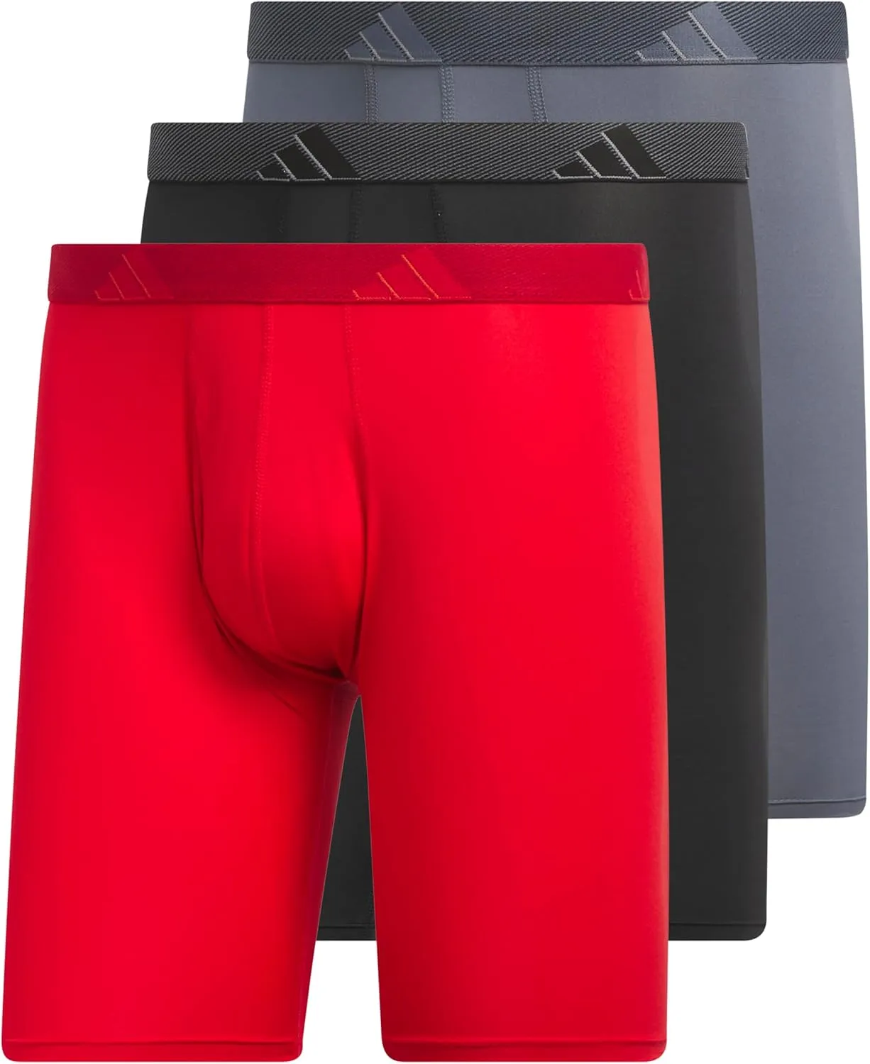adidas Men's Performance 3-Pack Long Boxer Brief, Underwear Boxer Briefs - 3-Pack Long Men's Underwear Pack