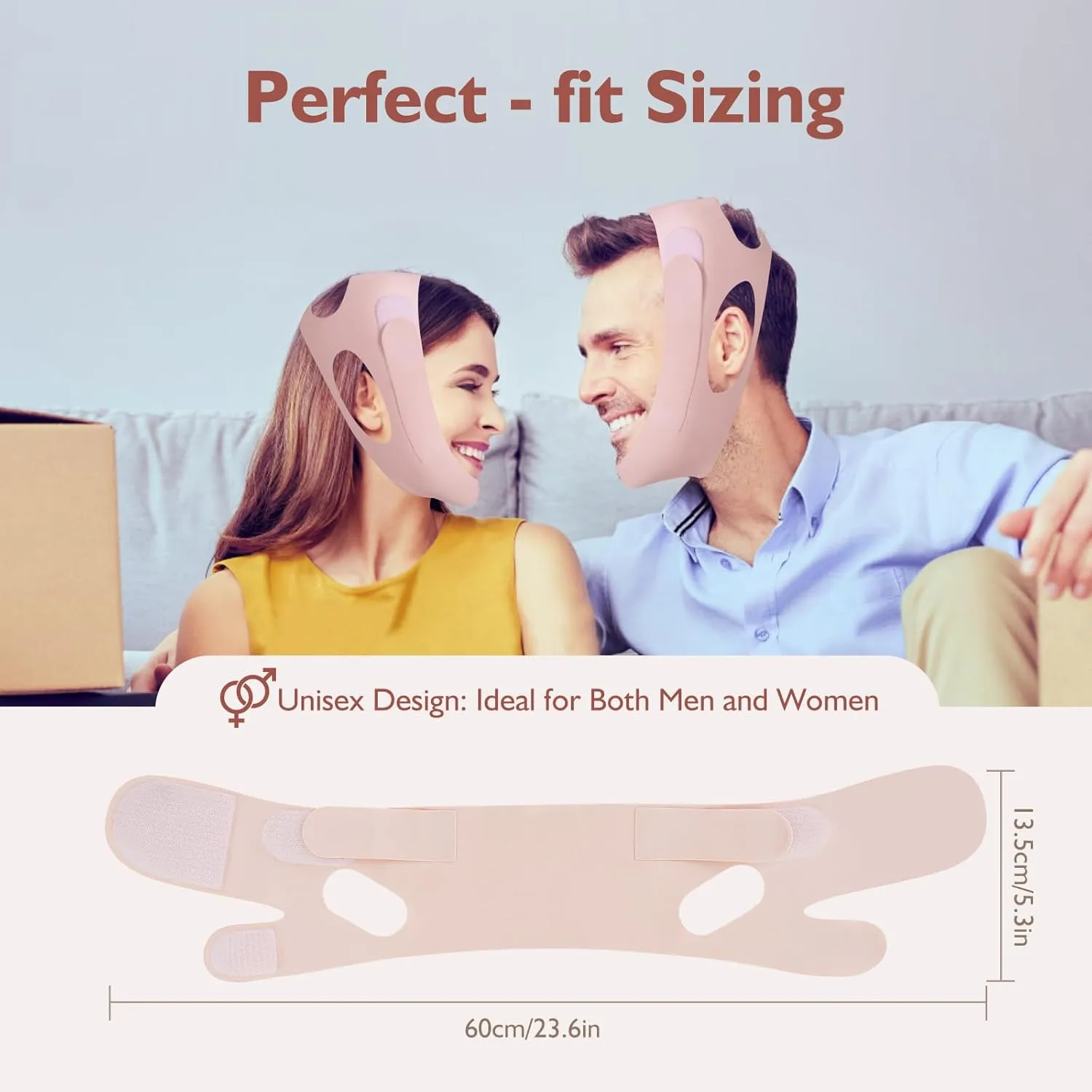 Adjustable V-Line Chin Strap for Daily & Night Face Lifting - Reusable Jawline Shaper Made with Advanced Electric-Hot-Press Tech for Skin-Friendly Breathable Ice Silk Material Fabric