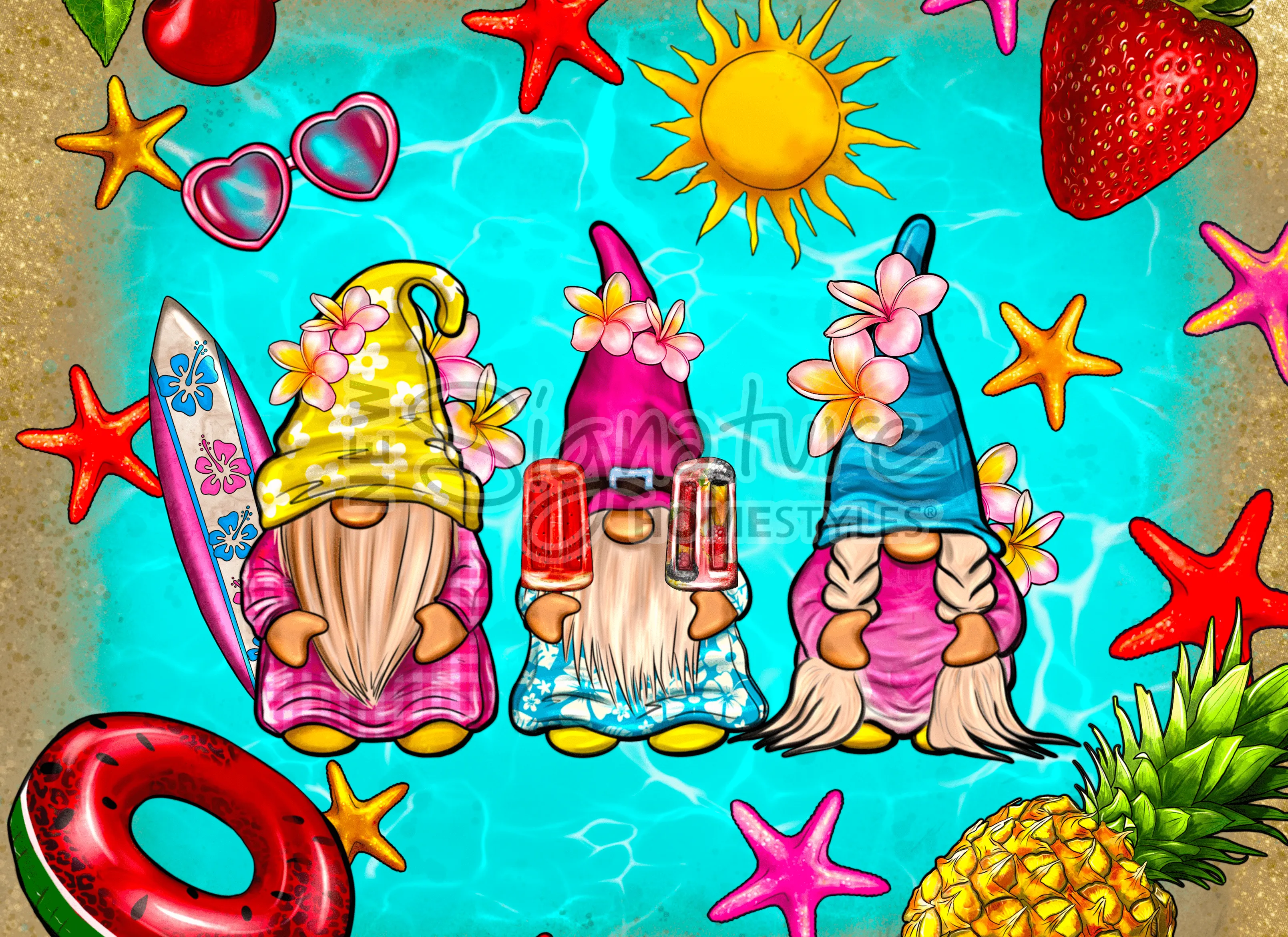 Beach Gnomes Insert for use with Sparkle Glass™ Accent Light