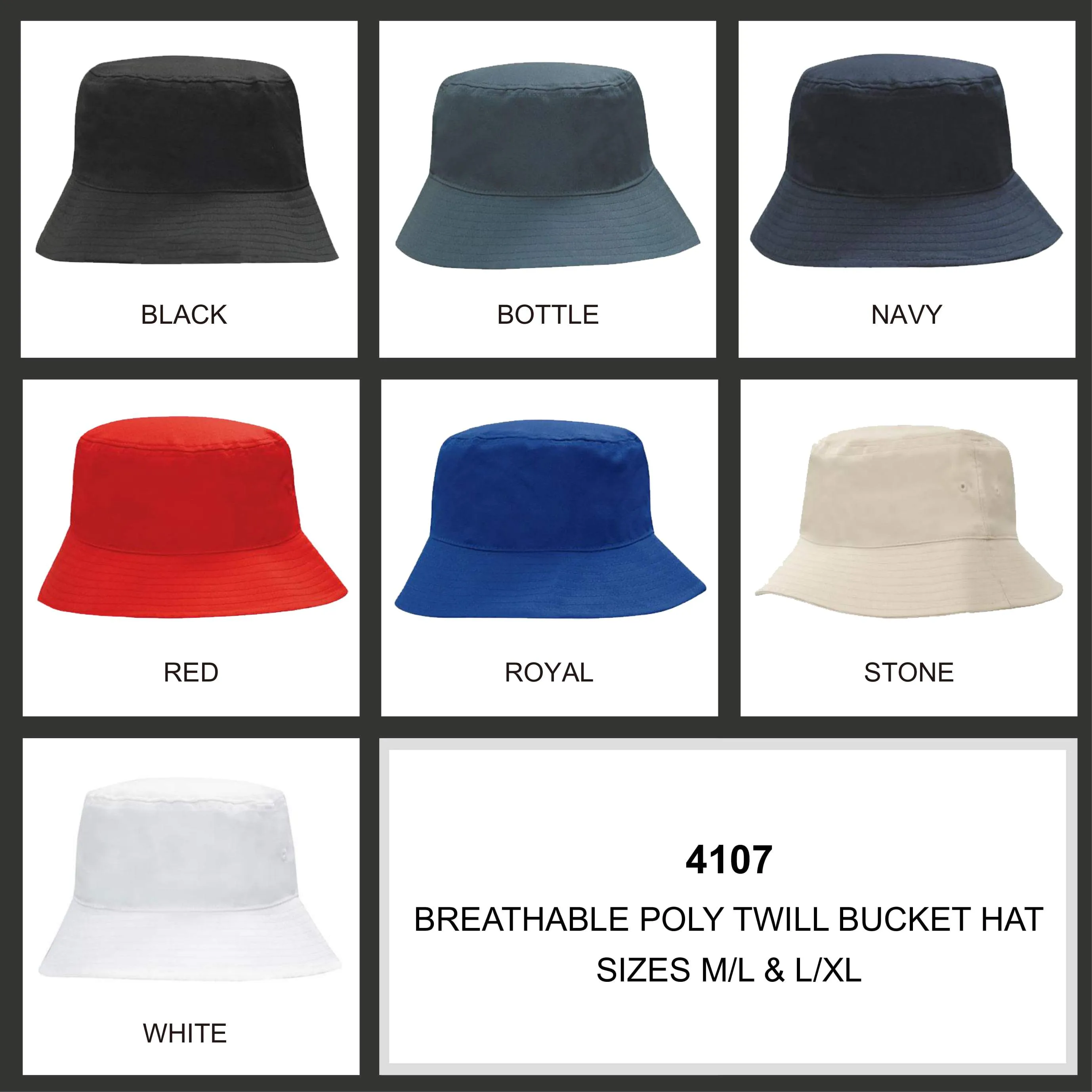 Bucket Hat - Breathable Poly Twill