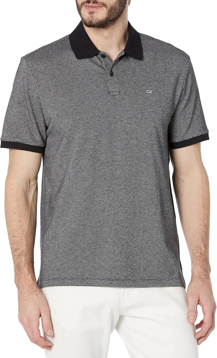 Calvin Klein Men's Jacquard Refined Polo