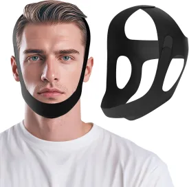 Chin Strap for Sleeping Comfortable Stop Snoring Solution, Snore Stopper Adjustable, Anti Snoring Devices Breathable and Reusable, Anti Snore Chin Strap for CPAP Users, Black, M