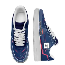 Corporate Thank You Gifts, Custom Corporate Client Gifts Blue Customized Air Force 1 with print on demand Sneakers--Low Top, AFL-C0602