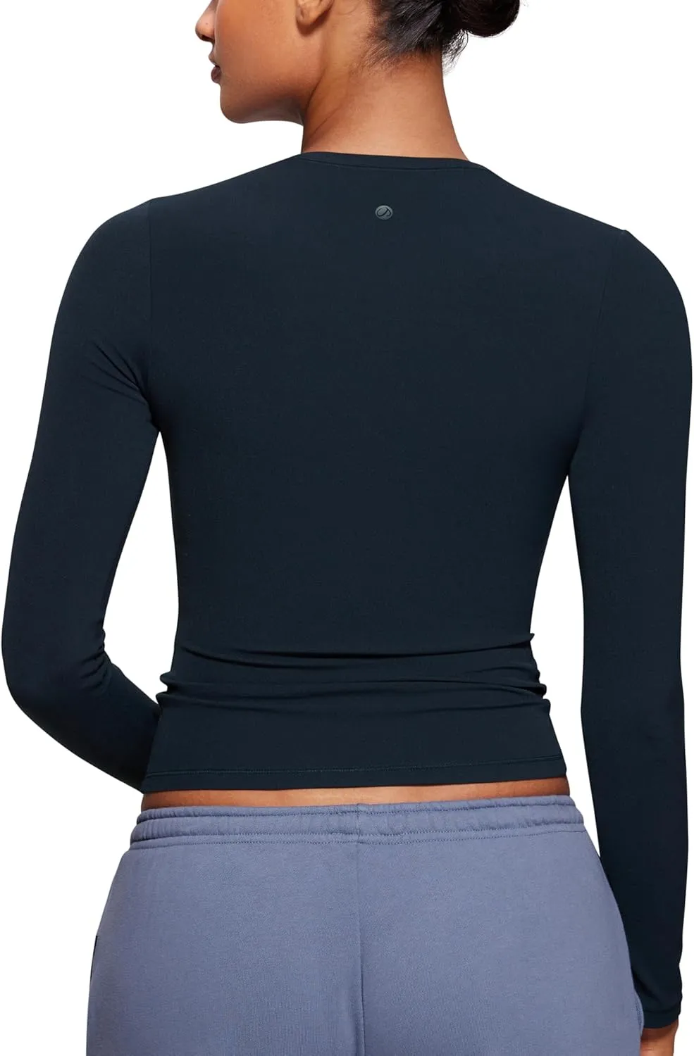 CRZ YOGA Softembrace Long Sleeve Shirts for Women Soft Crew Neck Fall Basic Tight Tops Fitted Casual Going Out T-Shirts