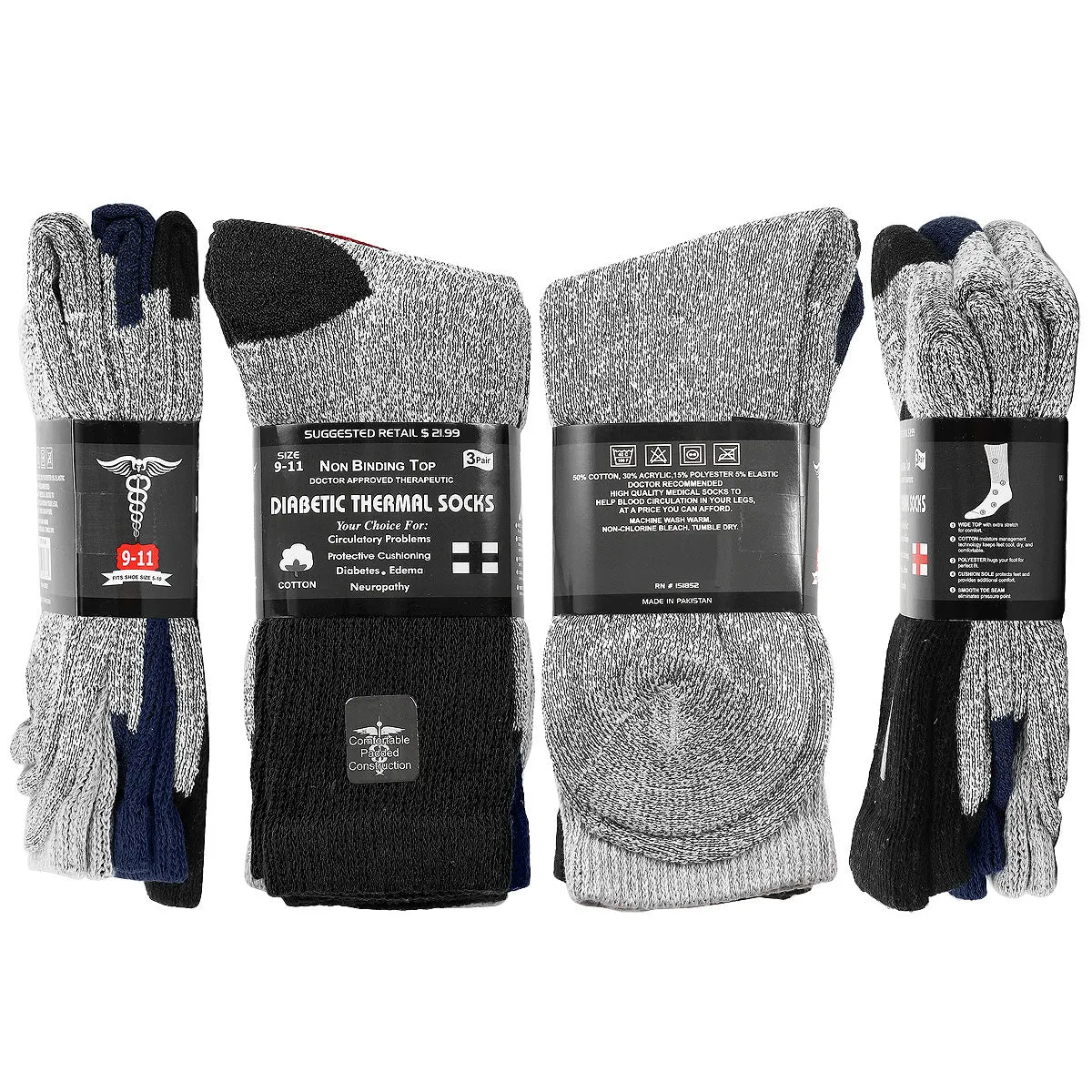 Doctor Recommend Thermal Diabetic Socks For Men Women 6-Pairs