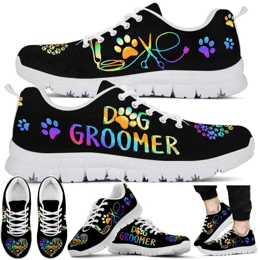 Dog Groomer Sneaker, Dog Groomer Love Heart Sneakers Shoes, Best Running Shoes, Unique Gifts For Dog Lovers