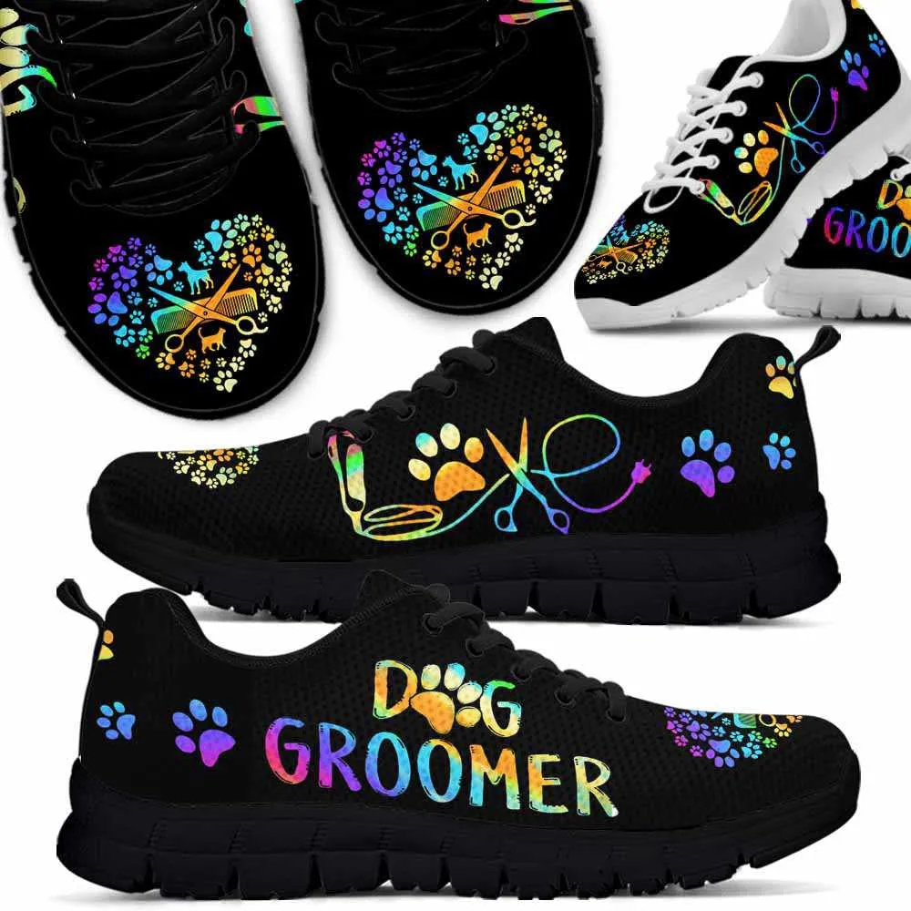Dog Groomer Sneaker, Dog Groomer Love Heart Sneakers Shoes, Best Running Shoes, Unique Gifts For Dog Lovers