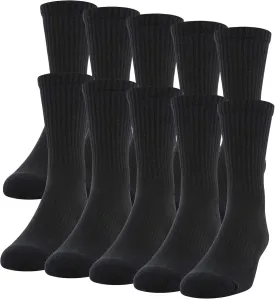 Gildan Men's Active Cotton Crew Socks, 10-pairs