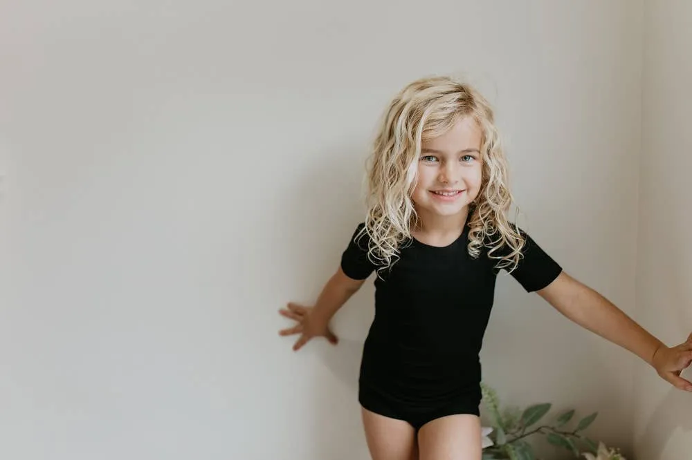 Kids Black Classic Crossback Leotard