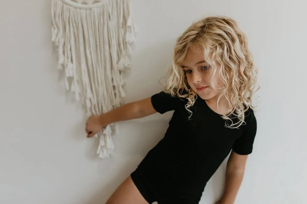 Kids Black Classic Crossback Leotard