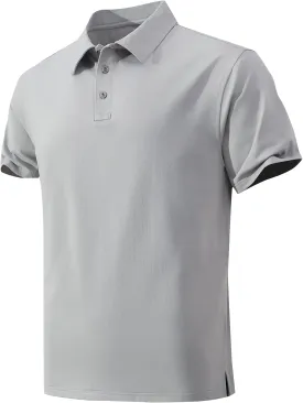 Men's Active Polo Shirt Lightweight Short Sleeve Athletic Golf Polos Daily Stylish Collared Shirts