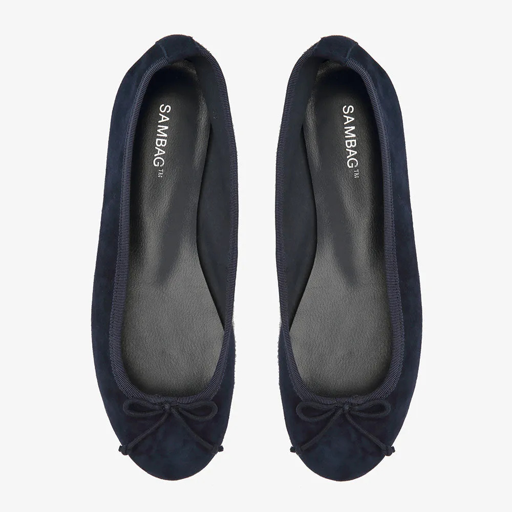 Natalie Navy Suede Ballet