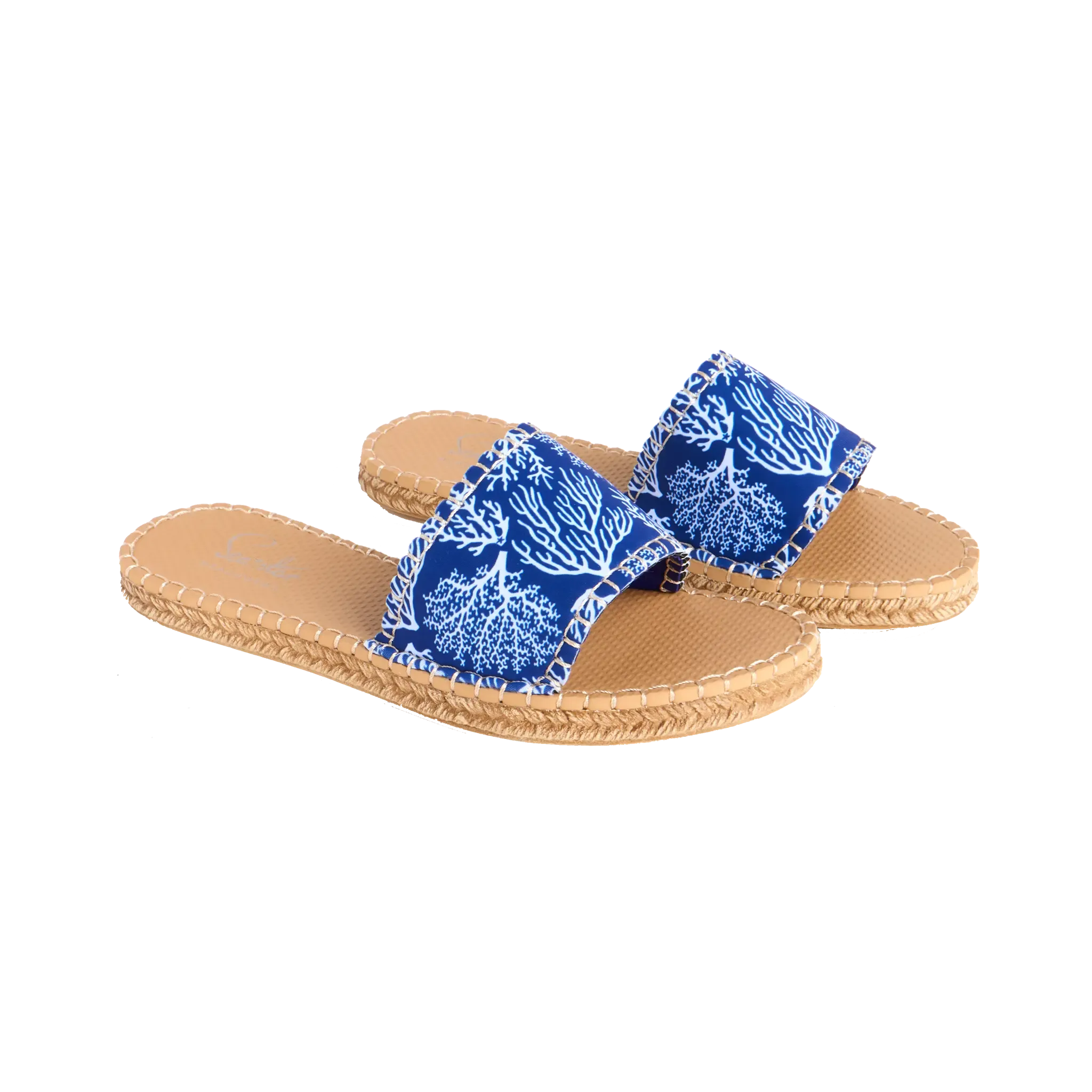 NAVY COASTAL CORAL - WOMENS CABANA SLIDE