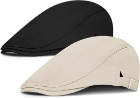 Newsboy Cap for Men Flat Hats Adjustable Breathable Irish Caps Cabbie Ivy Driving Hunting Sport Golf Outdoor