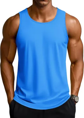 TACVASEN Men's Workout Tank Tops Sleeveless UPF 50  Summer Sun Shirts Quick Dry for Running Swim Gym Beach
