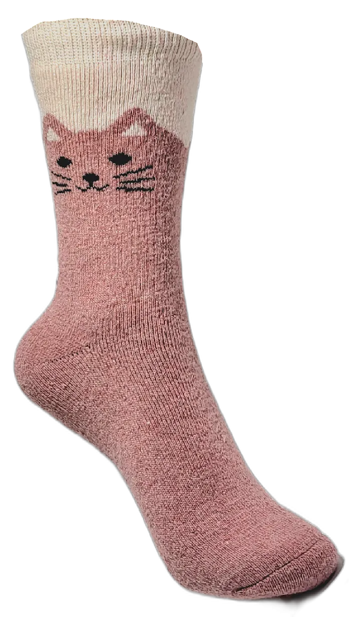 VERA TUCCI CAT DESIGN WOMEN'S THERMAL WINTER SOCKS RMD2305-85-01 NEW FOR AW23!